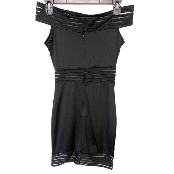 Unbranded Women’s Off Shoulder Sheer Black Dress - Picture 2 of 7